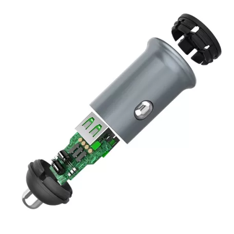 COLORWAY Autós töltő, CW-CHA036Q-GR 2USB Quick Charge 3.0 (36W) szürke