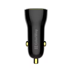  COLORWAY Autós töltő, CW-CHA046PD-BK Power Delivery Port PPS USB (USB-A + USB-C) (60 W) Fekete