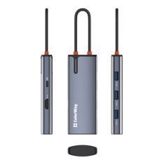   COLORWAY USB-elosztó (dokkolóállomás) CW-HUB01, ColorWay USB-C 5-b-1 Type C PD 100W/USB3.0x3/HDMI 4K