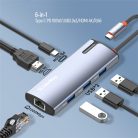 COLORWAY USB-elosztó (dokkolóállomás) CW-HUB02, USB-C 6-B-1 Type C PD 100W/USB3.0?3/HDMI 4?/RJ45