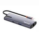 COLORWAY USB-elosztó (dokkolóállomás) CW-HUB03, USB-C 6-B-1 Type C PD 100W/USB3.0x3/USB2.0/RJ45
