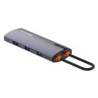 COLORWAY USB-elosztó (dokkolóállomás) CW-HUB03, USB-C 6-B-1 Type C PD 100W/USB3.0x3/USB2.0/RJ45