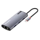 COLORWAY USB-elosztó (dokkolóállomás) CW-HUB03, USB-C 6-B-1 Type C PD 100W/USB3.0x3/USB2.0/RJ45