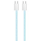 COLORWAY Kábel Type-C CW-CBPDCC061-BL, fonott pamut, PD Fast Charging 60W, 3,0A 1M kék