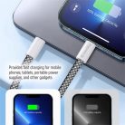 COLORWAY Kábel Type-C CW-CBPDCC061-BK, fonott pamut, PD Fast Charging 60W, 3,0A 1M fekete