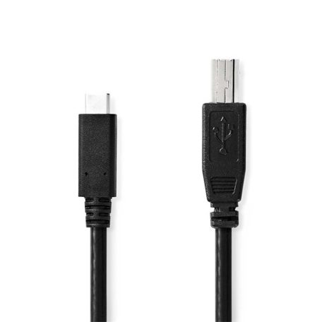 Nedis CCGB60650BK20 USB-C dugó - USB- B dugó (USB C - USB B) kábel, 480 Mbps, 2m