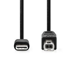   Nedis CCGB60650BK20 USB-C dugó - USB- B dugó (USB C - USB B) kábel, 480 Mbps, 2m