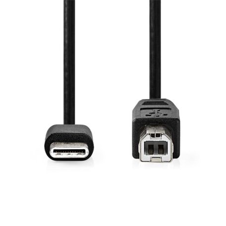 Nedis CCGB60650BK20 USB-C dugó - USB- B dugó (USB C - USB B) kábel, 480 Mbps, 2m