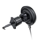 COLORWAY Autós töltő, MagSafe 360°-os légtelenítő 15W fekete vezeték nélküli autós töltő,  légtelenítő 15W fekete