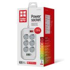 COLORWAY Hálózati elosztó, CW-CHE64PDW, 6 tápcsatlakozó/4USB (C típusú PD20W + 3USB QC3.0) (38W) Fehér 2M