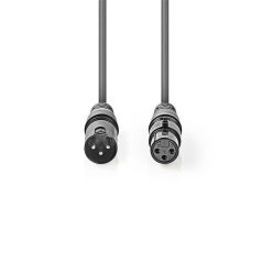   Nedis  COTG15010GY100  XLR 3 tűs dugó | XLR 3 tűs aljzat, 10m
