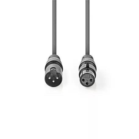 Nedis  COTG15010GY100 balanced/szimmetrikus  XLR 3 tűs dugó | XLR 3 tűs aljzat, 10m