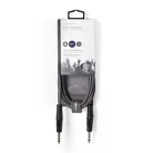 Nedis COTH23200GY50 félprofi audio kábel, 3,5mm sztero jack dugó - 2 x 6,35mm mono jack dugó, 5m, rugalmas