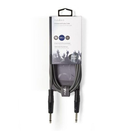 Nedis COTH23200GY50 félprofi audio kábel, 3,5mm sztero jack dugó - 2 x 6,35mm mono jack dugó, 5m, rugalmas