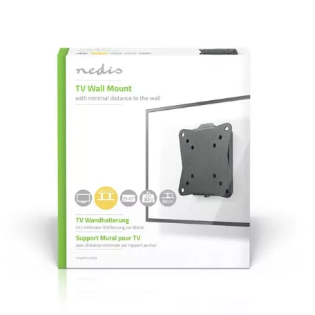 Nedis TVWM1010BK LCD TV / monitor fali tartó konzol, 13-27",  max. teherbírás 30 kg, faltáv:20mm, acél