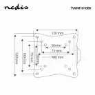 Nedis TVWM1010BK LCD TV / monitor fali tartó konzol, 13-27",  max. teherbírás 30 kg, faltáv:20mm, acél