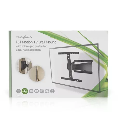 Nedis TVWM5560BK 43"- 90" LCD TV / monitor fali tartókonzol, maximum 50 kg, forgatható / dönthető, 2 forgáspont