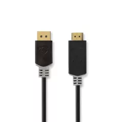   Nedis CCBW37100AT20 displayport dugó -  HDMI dugó kábel, 4K@30Hz, aranyozott, 2 m