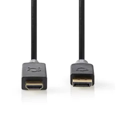   Nedis CCBW37100AT20 displayport dugó -  HDMI dugó kábel, 4K@30Hz, aranyozott, 2 m