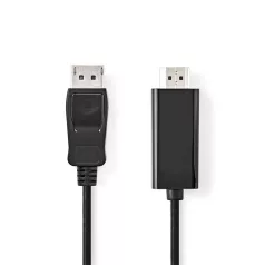   Nedis CCGL37100BK30 Displayport dugó - HDMI dugó kábel 1080p, 3m
