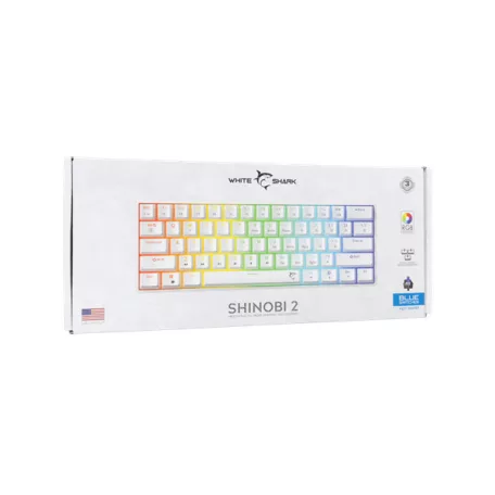 WHITE SHARK GK-004221W/BL-US SHINOBI-2/W-BL-US mech. bill. 61 kék gomb,fekete,angol