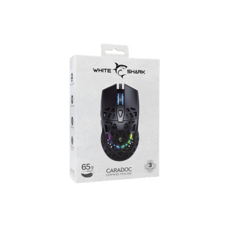 WHITE SHARK GM-5018B CARADOC-B 7D / 7200 dpi fekete RGB gamer egér
