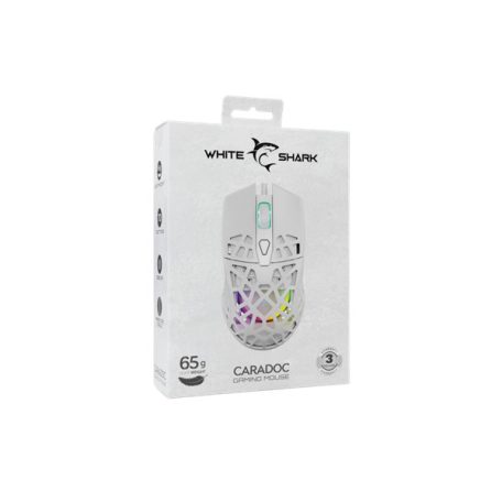 WHITE SHARK  WS GM-5018W CARADOC-W 7D / 7200 dpi fehér RGB gamer egér