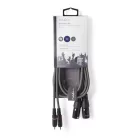 Nedis COTH15210GY15 unbalanced/aszimmetrikus félprofi XLR audio kábel, 2x XLR 3 tűs dugó - 2x RCA dugó, 1,5m