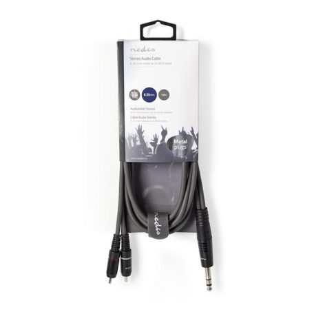 Nedis COTH23300GY15 félprofi XLR audio kábel, 6,35mm sztereo jack dugó - 2x RCA dugó, 1,5m