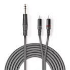 Nedis COTH23300GY30 félprofi XLR audio kábel, 6,35mm sztereo jack dugó - 2x RCA dugó, 3m