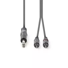   Nedis COTH23300GY30 félprofi XLR audio kábel, 6,35mm sztereo jack dugó - 2x RCA dugó, 3m
