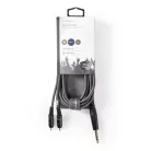 Nedis COTH23300GY30 félprofi XLR audio kábel, 6,35mm sztereo jack dugó - 2x RCA dugó, 3m