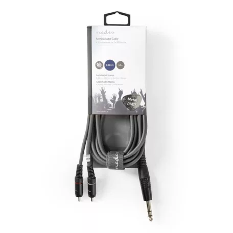 Nedis COTH23300GY30 félprofi XLR audio kábel, 6,35mm sztereo jack dugó - 2x RCA dugó, 3m