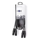 Nedis COTH15030GY15 balanced/szimmetrikus félprofi XLR audio kábel, 2 x XLR 3p dugó - 2 x XLR 3p aljzat, 1.5m, rugalmas
