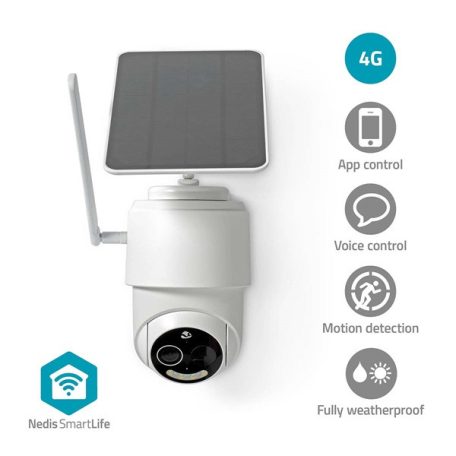 Nedis smartlife 4G kűltéri kamera, full HD 1080p, dönthető, forgatható, IP65, napelem, mozgásérzékelő, éjjel látás