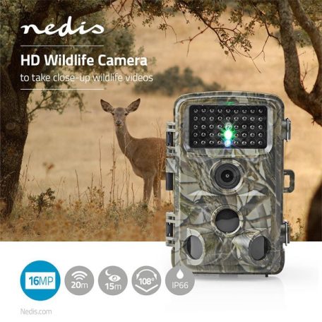 Nedis WCAM150GN vadkamera kamera, 1080p@30fps | 16,0 MPixel | 5 MPixeles CMOS | IP56, mozgásérzékelő