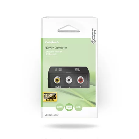 Nedis VCON3456AT (converter) videó konverter, 3 xRCA bemenet - HDMI kimenet 1080p, 1,65 Gbps
