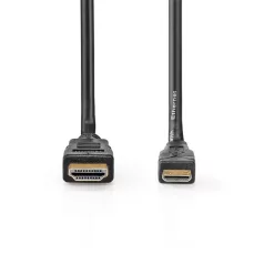   Nedis CVGL34500BK15 mini HDMI - HDMI kábel, 4K@30Hz, 10,2 Gbps, 1,5m