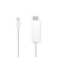   Nedis CCGL37600WT20 mini Displayport1.2 kábel, mini Display port dugó - HDMI dugó, 1080p, 2m