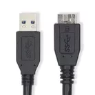 Nedis CCGL61500BK10 USB3.2 - micro-B (micro B) kábel, 5 Gbps, 1m, (USB3.1, USB3.0, USB2.0)