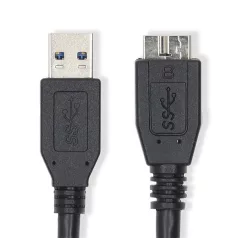   Nedis CCGL61500BK10 USB3.2 - micro-B (micro B) kábel, 5 Gbps, 1m, (USB3.1, USB3.0, USB2.0)