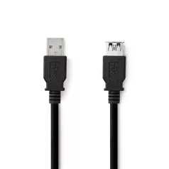   Nedis CCGL61010BK30 USB3.2 toldó / hosszabító kábel, USB A dugó - USB-A aljzat, 5 Gbps, 3m, (USB3.1, USB3.0, USB2.0)