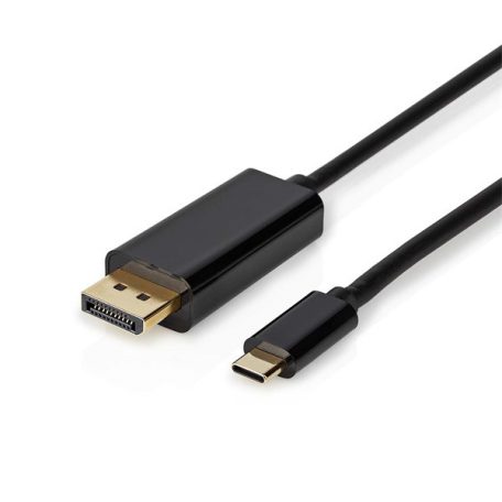Nedis CCGL64352BK20 USB C (USB-C) - Displayport kábel, USB3.2 Gen 1, 4K@60Hz, 2m, (USB3.1, USB3.0, USB2.0)