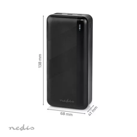 Nedis UPBKPD30000BK powerbank, hordozható külső akkumulátor, power bank 30000mAh