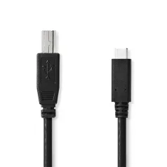  Nedis CCGL60650BK10 USB-C dugó - USB- B dugó (USB C - USB B) kábel, 480 Mbps, 1m