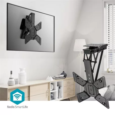 Nedis TVCM5850BK motoros mennyezeti / plafon TV / monitor állvány/tartó konzol, 23-65", dönthető, forgatható, WIFI, 30kg