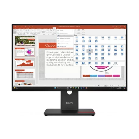 LENOVO Monitor - ThinkVision T27-40; 27,0" FHD 1920x1080 IPS, 16:9, 1500:1, 300cd/m2, 4ms, USB A-B-C, HDMI, DP, VGA