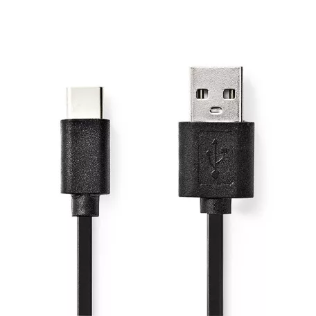 Nedis CCGL60600BK20 USB A - USB C (USB-C) kábel, USB2.0, 15W, hossz 2m