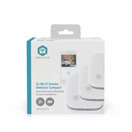 Nedis WWIFIDS21WT3 WIFI füst érzékelő EN 14604, Érzékelő életciklusa: 10 év, 3db/csomag
