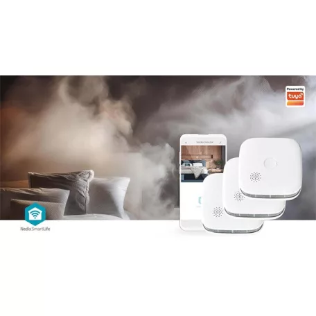 Nedis WWIFIDS21WT3 WIFI füst érzékelő EN 14604, Érzékelő életciklusa: 10 év, 3db/csomag